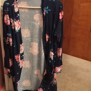 Long Floral Cardigan